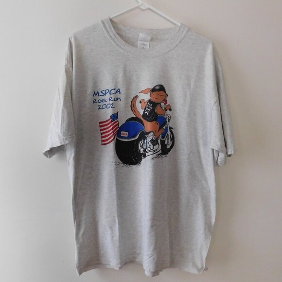 T Shirt Vintage 2002 MSPCA Rock Run Motorcyle Prevention Animal Cruelty Size XL - Picture 2 of 7